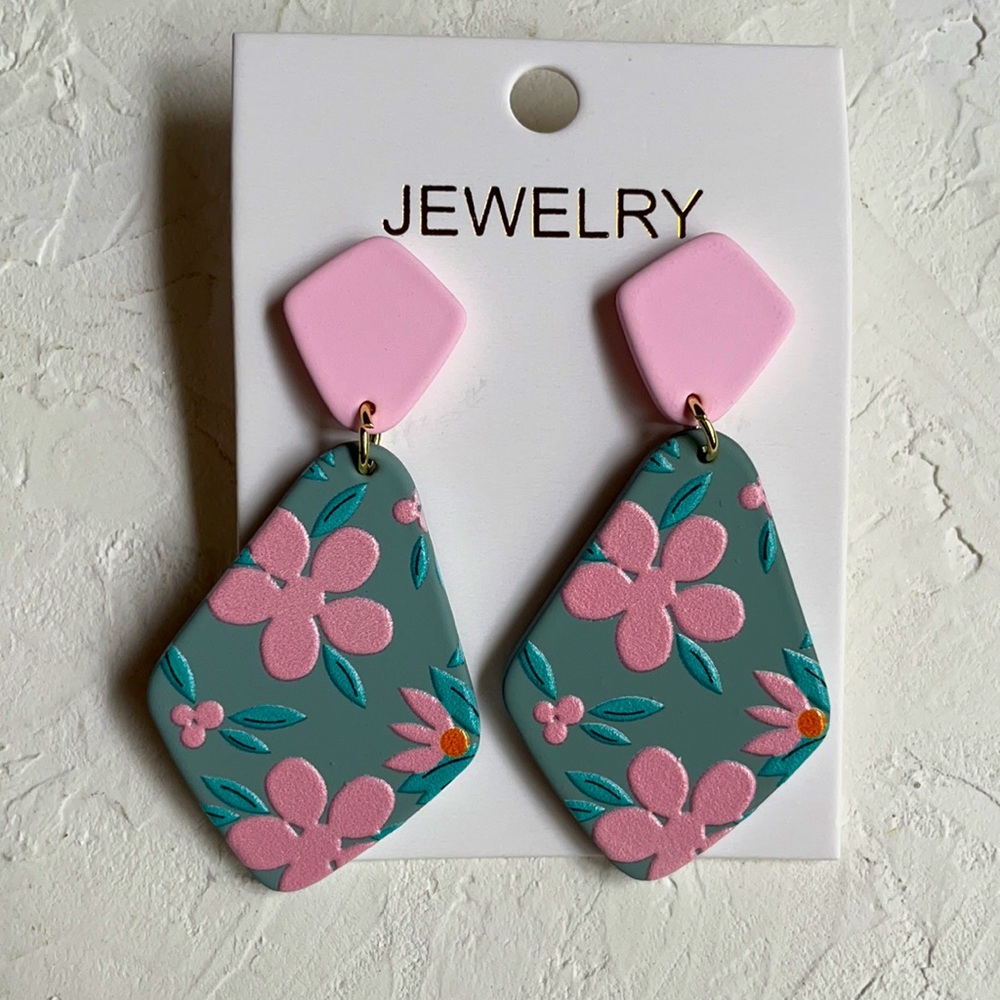 5 for $25 New floral clay earrings